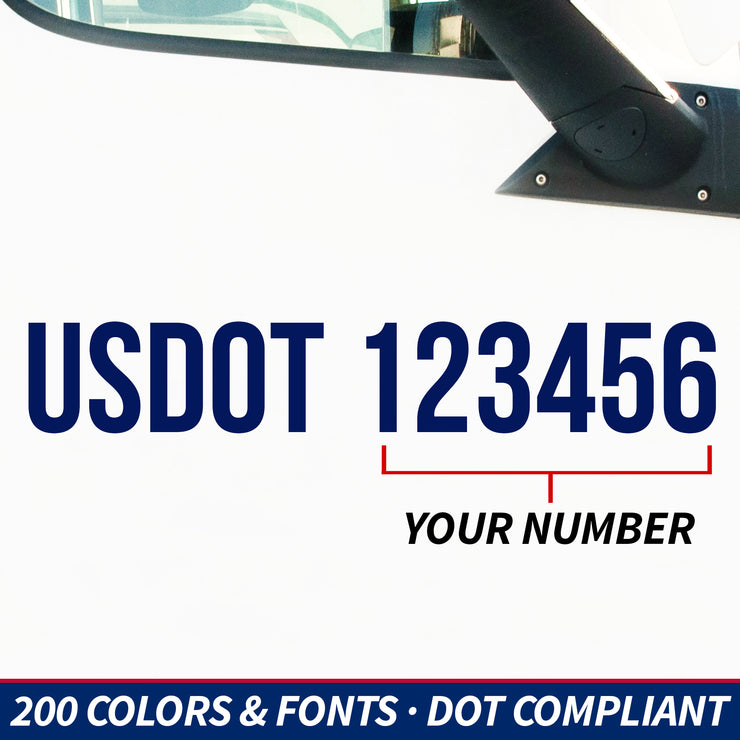 usdot number decal sticker lettering semi