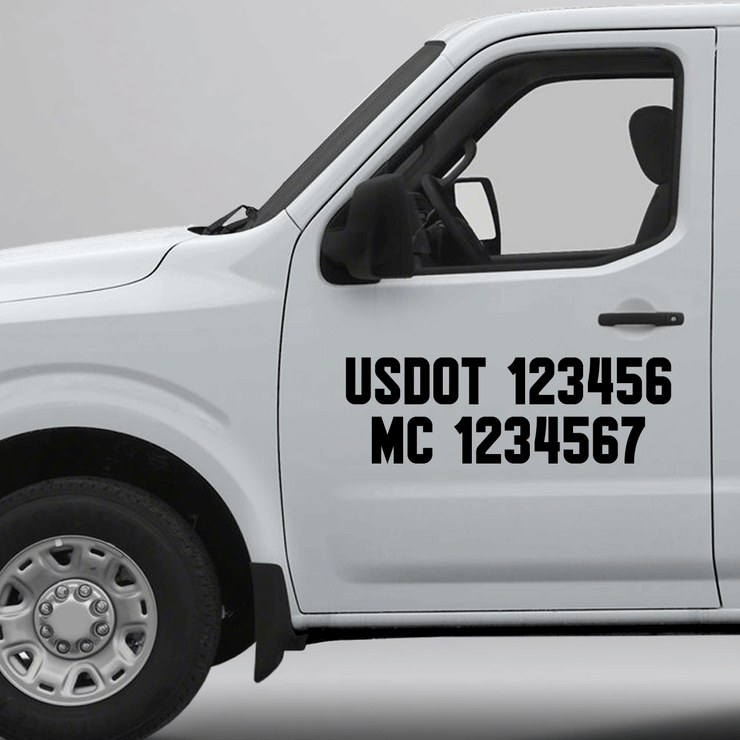usdot mc number decal sticker lettering