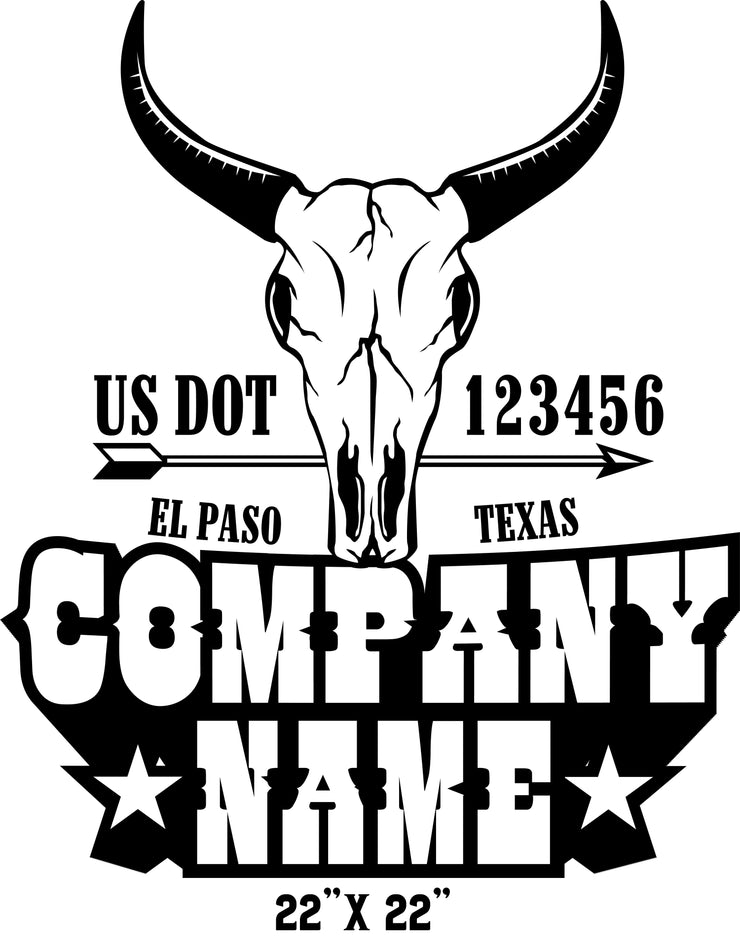Western/Texas Style US DOT Decals (Set of 2)